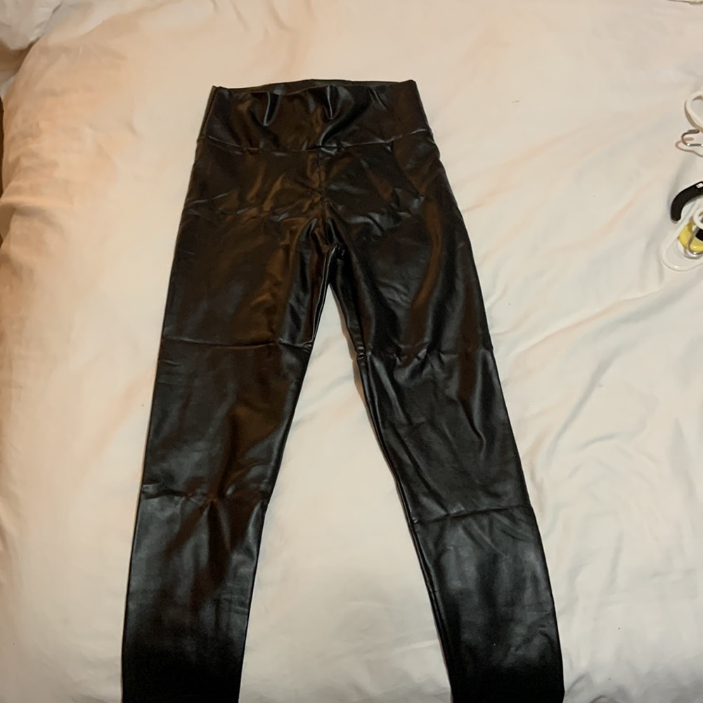Faux Leather Pants, Size Small.